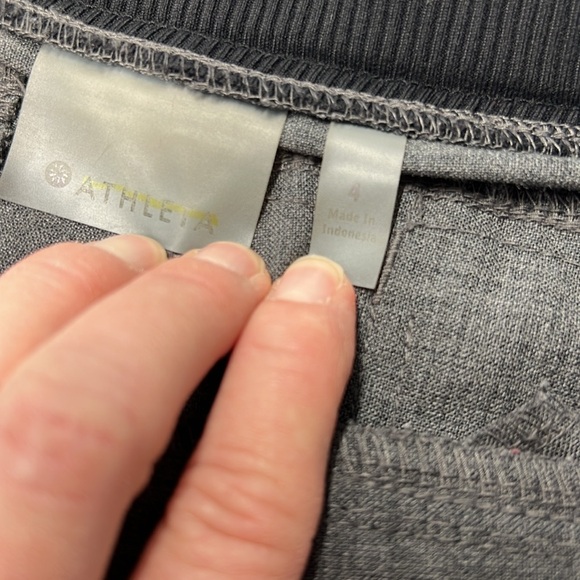 ATHLETA Size 4 Gray With Black Elastic Waistband Straight Leg Active Wear - Picture 5 of 11